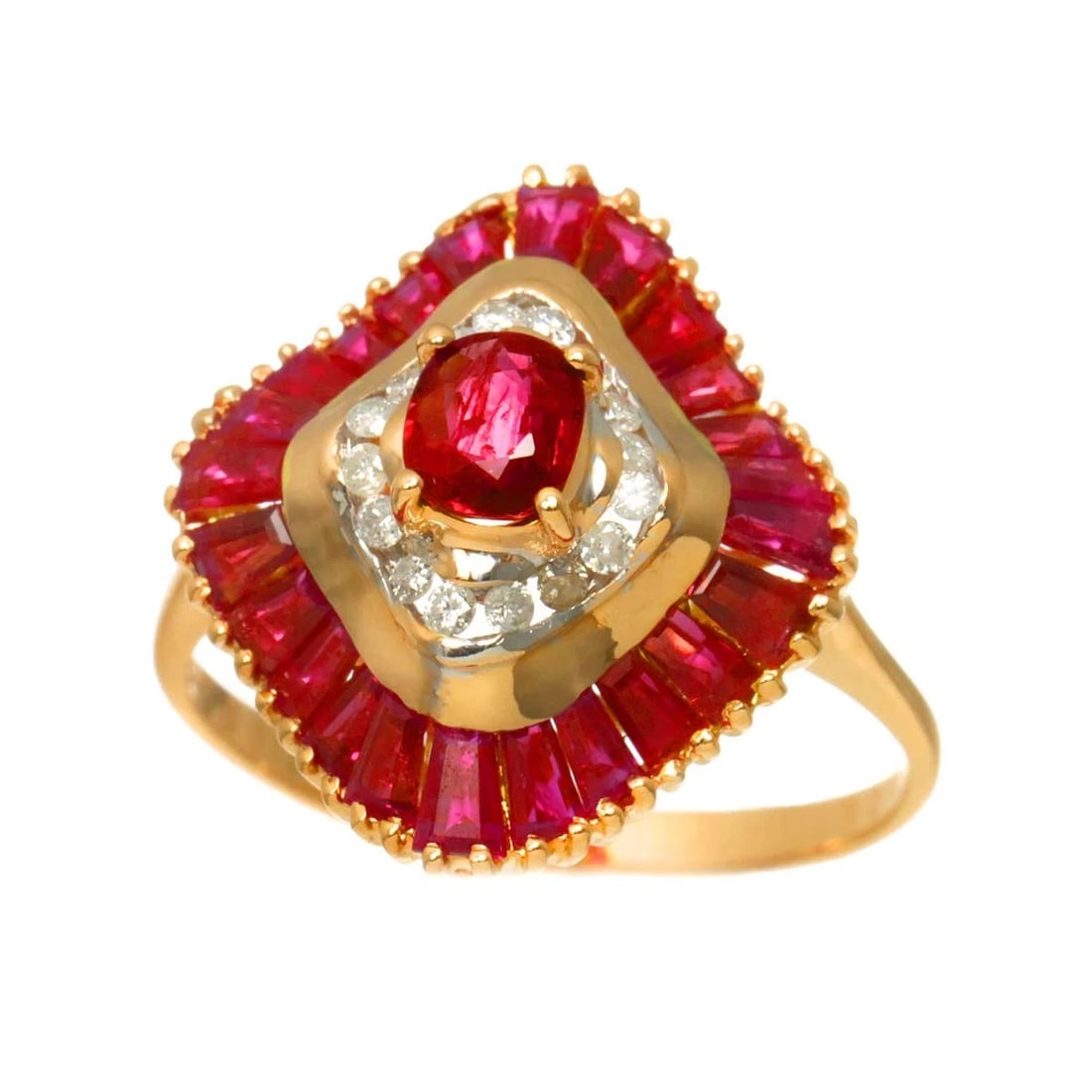 RUBY DIAMOND RING PINK GOLD 750 - 3