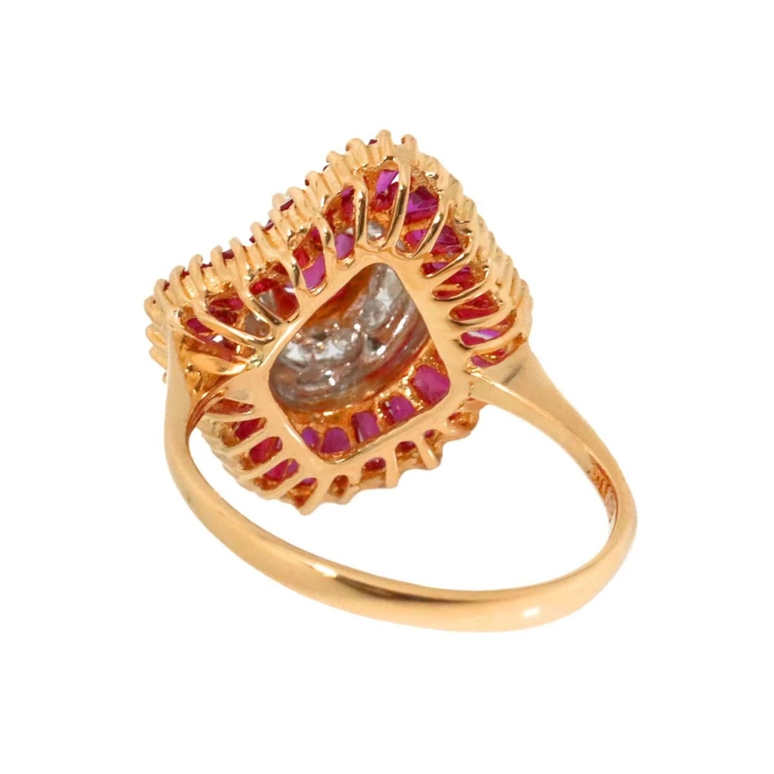 RUBY DIAMOND RING PINK GOLD 750 - 4