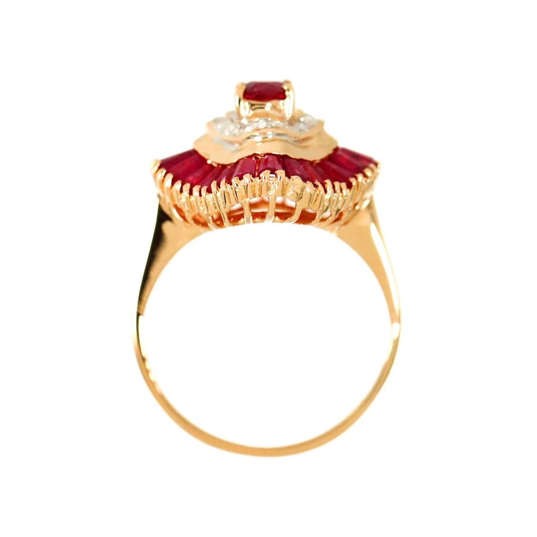 RUBY DIAMOND RING PINK GOLD 750 - 5