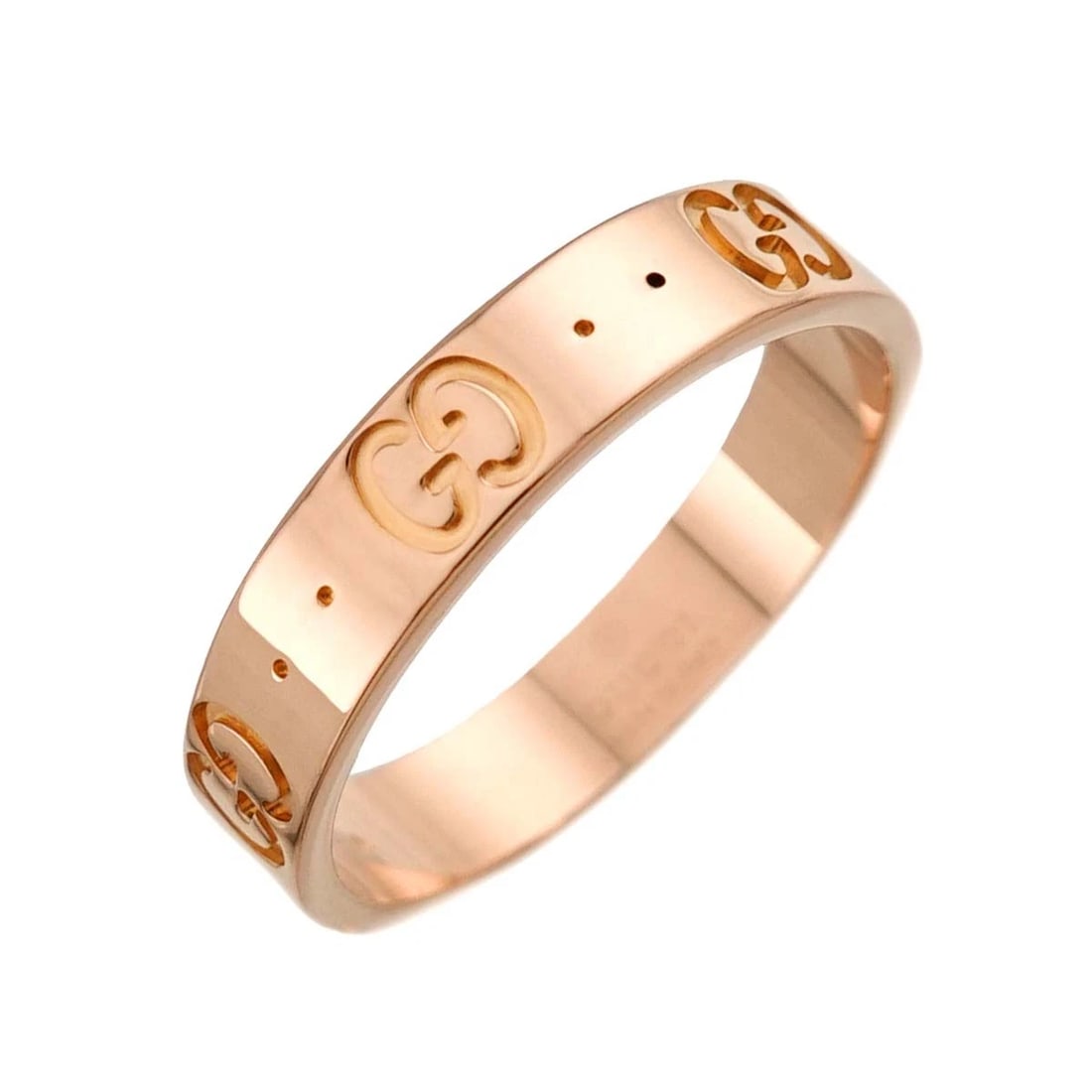 GUCCI ICON RING PINK GOLD 750: GUCCI Icon Ring Pink Gold 750 Brand: GUCCI Type/Style: Ring Material: 750 Pink Gold, Color: Pink Gold Size: 6(US) Accessories: None Accessories Notice: When purchasing pre-owned goods, please refer