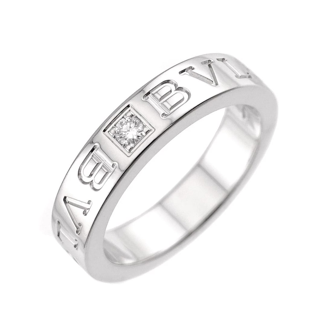 BVLGARI DOUBLE LOGO DIAMOND RING WHITE GOLD 750: BVLGARI Double Logo Diamond Ring White Gold 750 Brand: BVLGARI Type/Style: Ring Material: 750 White Gold, Main Stone Natural Color: White Gold Size: 4.75-5(US) Accessories: None Accessories Notice: