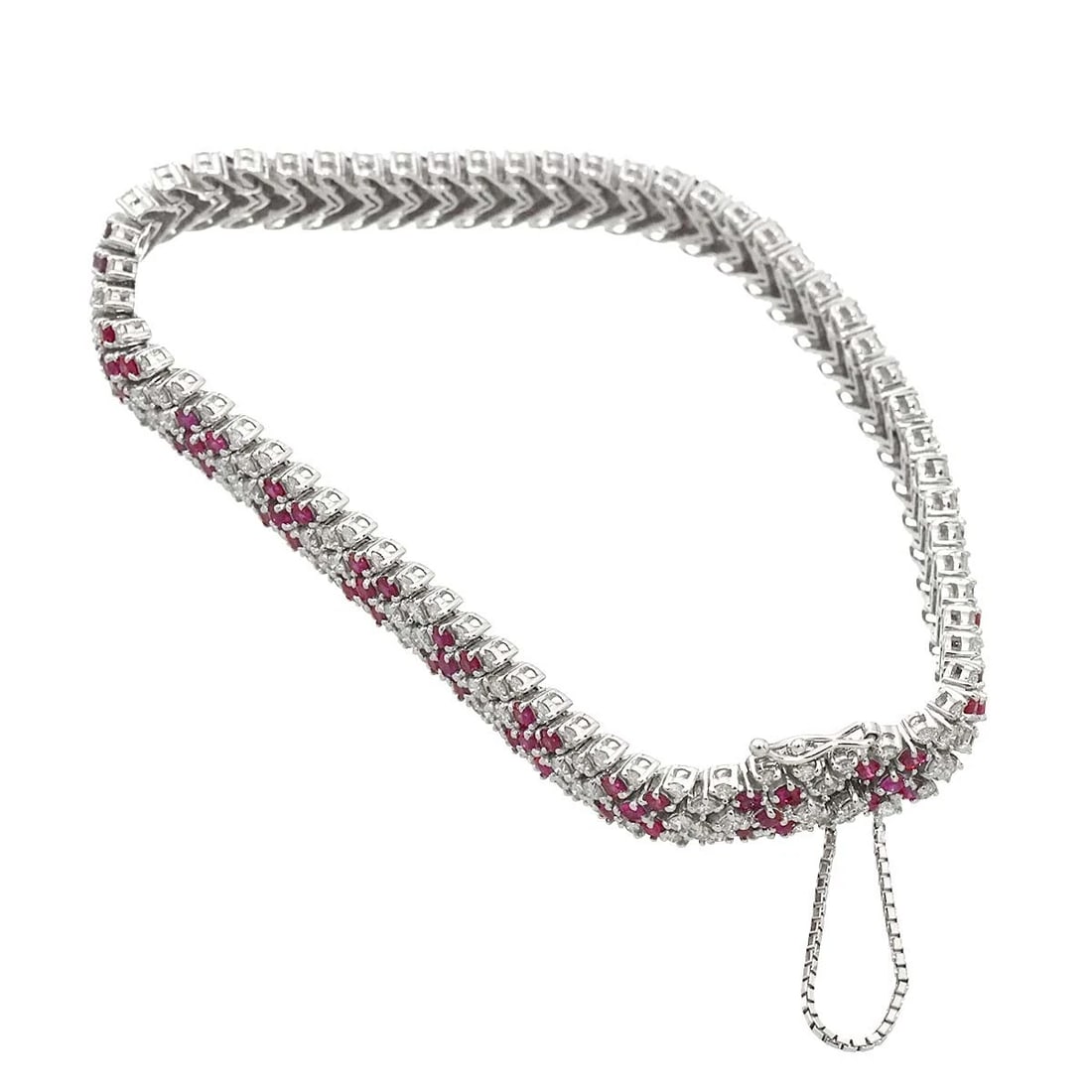 RUBY DIAMOND BRACELET WHITE GOLD 750 - 2