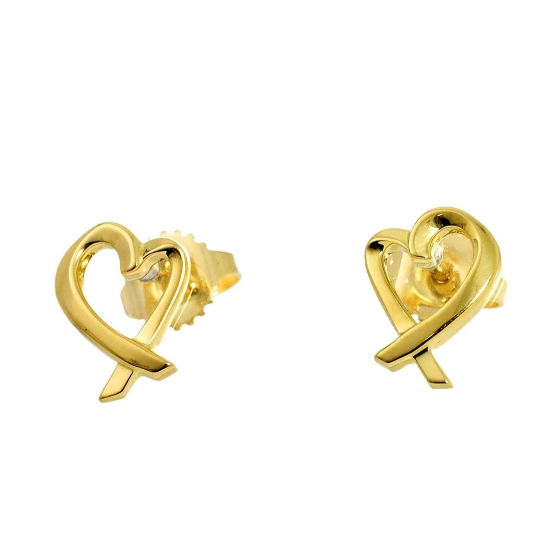 TIFFANY CO. LOVING HEART EARRINGS PIERCED: TIFFANY Co. Loving Heart Earrings Pierced Brand: TIFFANY Co. Type/Style: Earrings Material: 750 Yellow Gold, Color: Yellow Gold Size: W7.7 x H10.1mm Accessories: None Accessories Notice: When