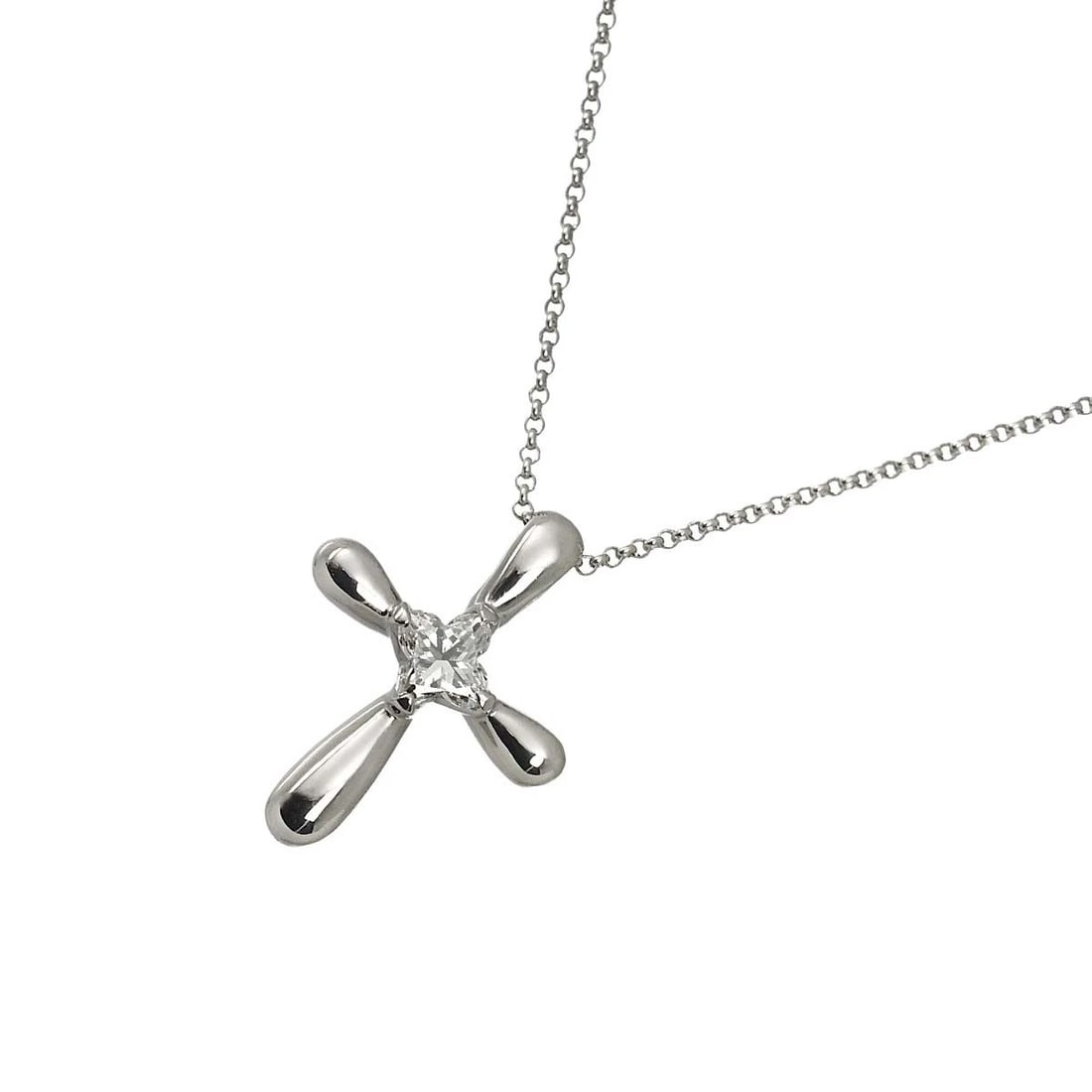 DIAMOND NECKLACE PLATINUM: Diamond Necklace Platinum Brand: Unbranded Type/Style: Necklace Material: Platinum, Main Stone Natural Color: Platinum Size: internal circumference of the chain:16.1inch-14.8inch Top Charm(max):W 14.1
