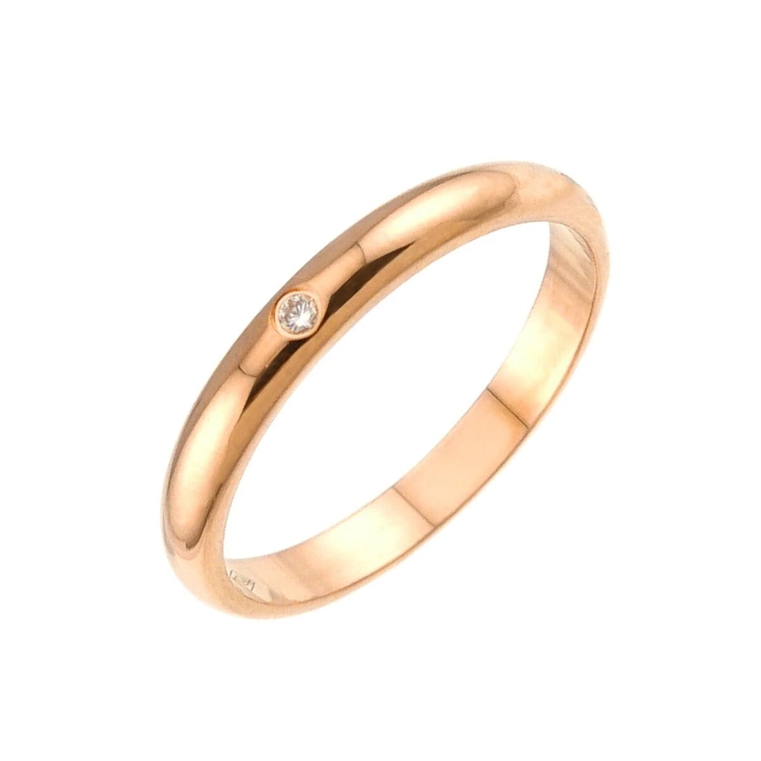 CARTIER CLASSIC DIAMOND RING PINK GOLD 750: Cartier Classic Diamond Ring Pink Gold 750 Brand: Cartier Type/Style: Ring Material: 750 Pink Gold, Main Stone Natural Color: Pink Gold Size: 5.5-5.75(US) Accessories: None Accessories Notice: When