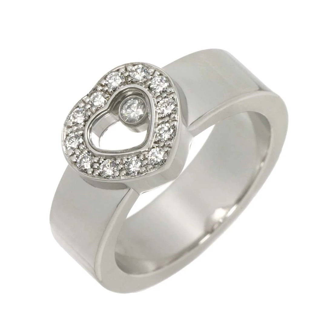 CHOPARD HAPPY DIAMOND HEART RING WHITE GOLD 750: Chopard Happy Diamond Heart Ring White Gold 750 Brand: Chopard Type/Style: Ring Material: 750 White Gold, Main Stone Natural Color: White Gold Size: 5.5-5.75(US) Accessories: None Accessor