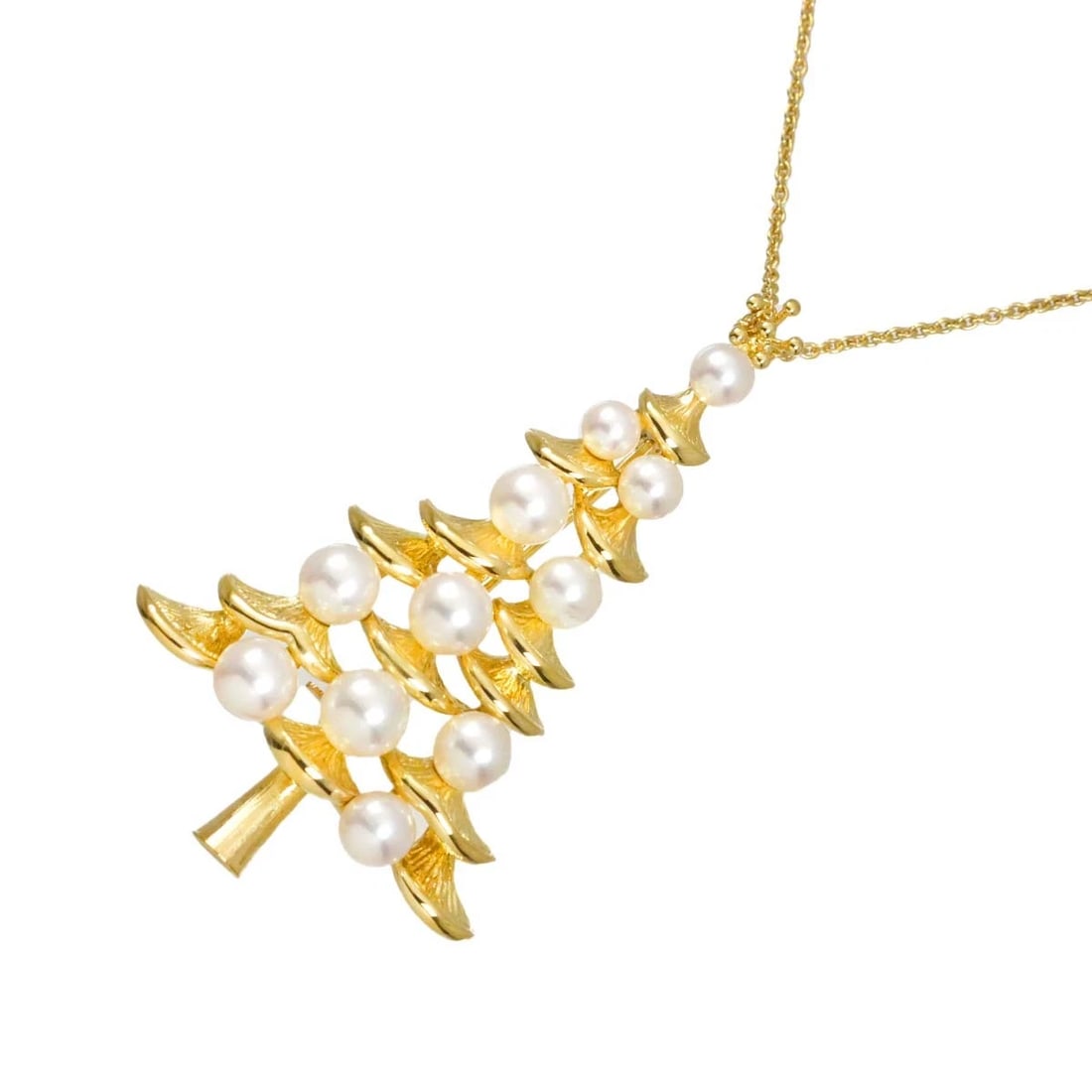 MIKIMOTO AKOYA PEARL NECKLACE BROOCH: MIKIMOTO Akoya Pearl Necklace Brooch Brand: MIKIMOTO Type/Style: Necklace Material: 750 Yellow Gold, Color: Yellow Gold Size: internal circumference of the chain: 15.7inch Top Charm(max):W 30 x