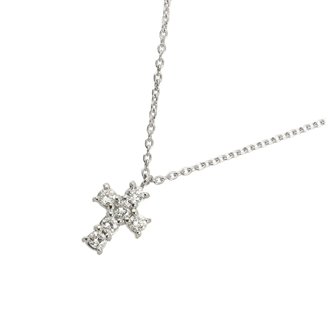 VENDOME AOYAMA CROSS DIAMOND NECKLACE: Vendome Aoyama Cross Diamond Necklace Brand: Vendome Type/Style: Necklace Material: Platinum, Main Stone Natural Color: Platinum Size: internal circumference of the chain16.1inch to 14.6inch Top