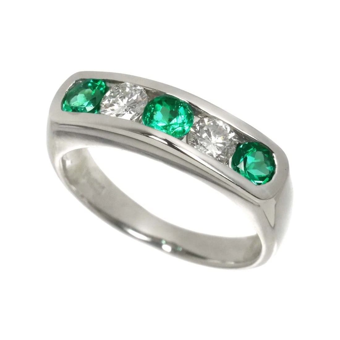 EMERALD DIAMOND RING PT PLATINUM - 3