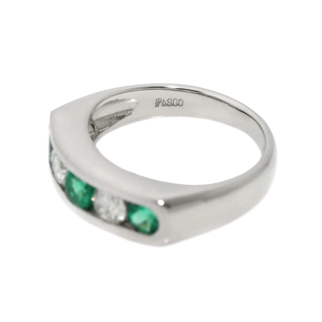 EMERALD DIAMOND RING PT PLATINUM - 4