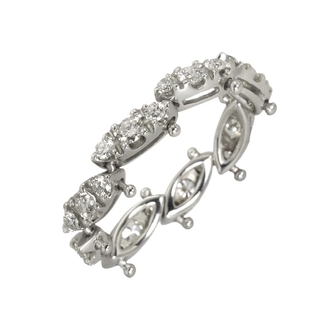 PONTE VECCHIO DIAMOND RING WG 750: Ponte Vecchio Diamond Ring WG 750 Brand: Ponte Vecchio Type/Style: Ring Material: 750 White Gold, Color: White Gold Size: 5.25-5.5(US) Accessories: None Accessories Notice: When purchasing pre-owned