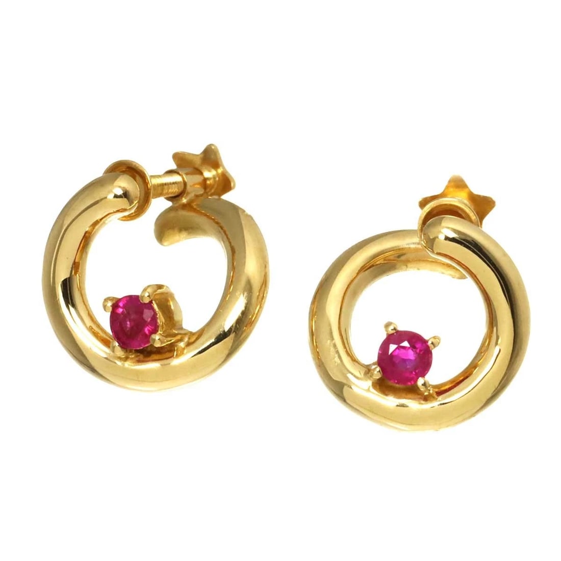 STAR JEWELRY RUBY EARRINGS - 2
