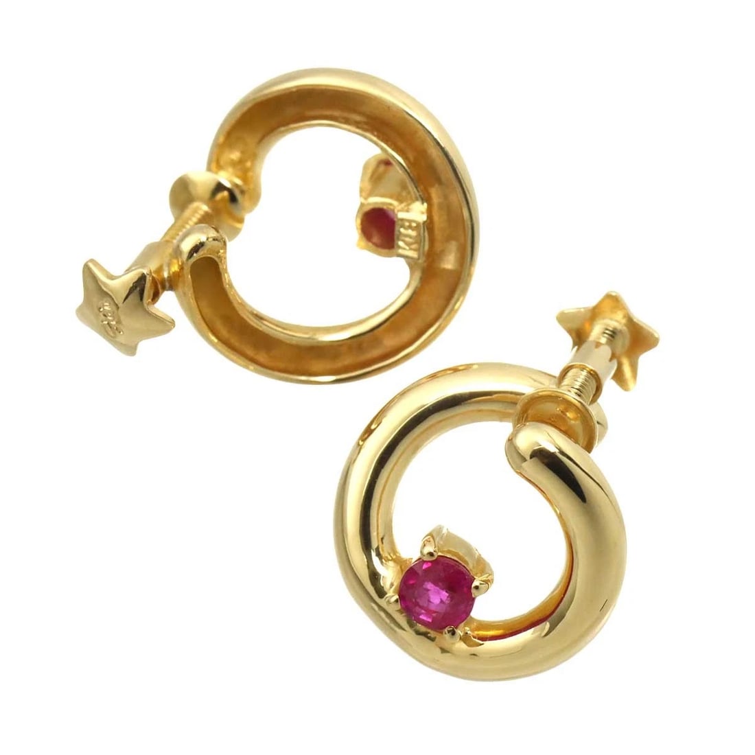 STAR JEWELRY RUBY EARRINGS - 3