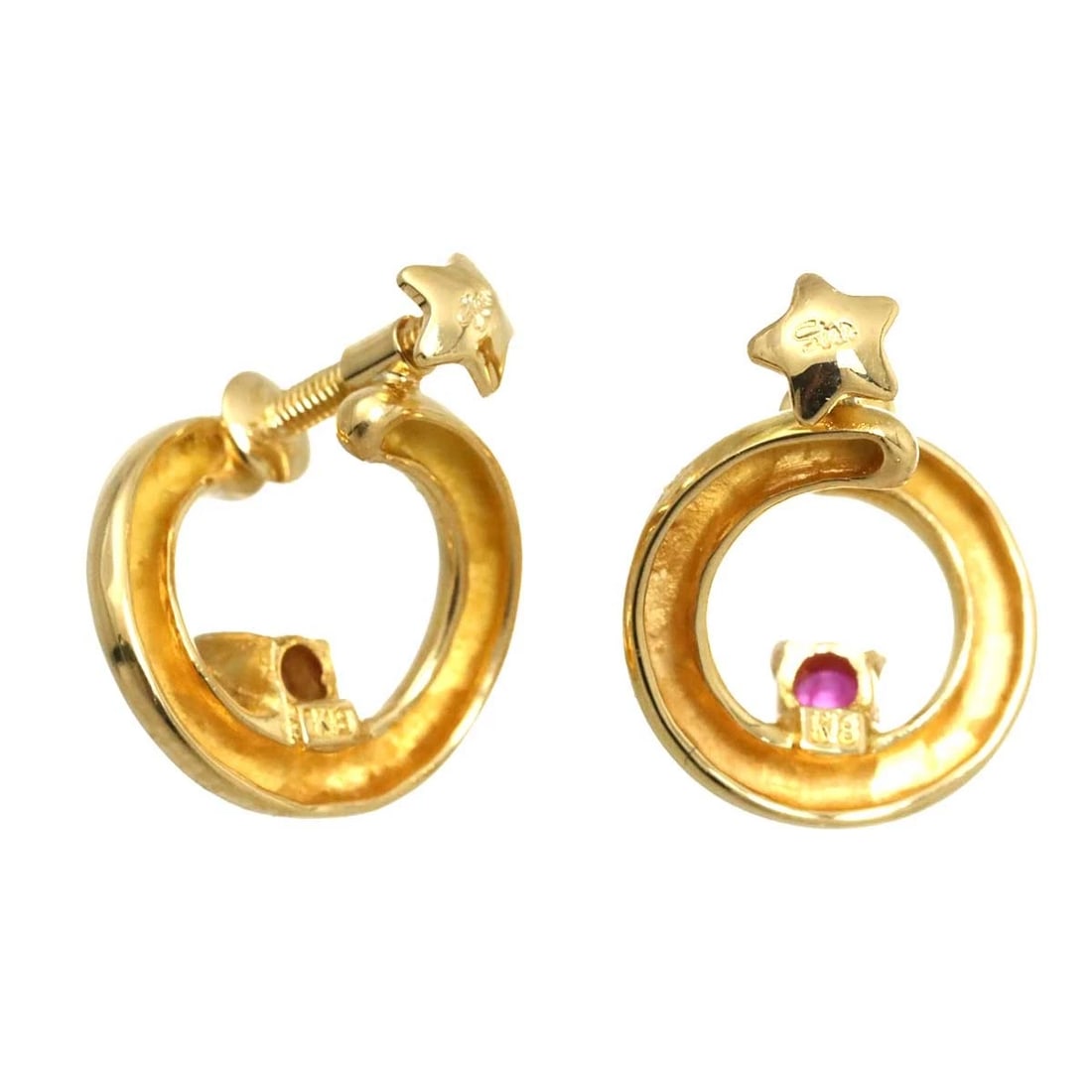 STAR JEWELRY RUBY EARRINGS - 4