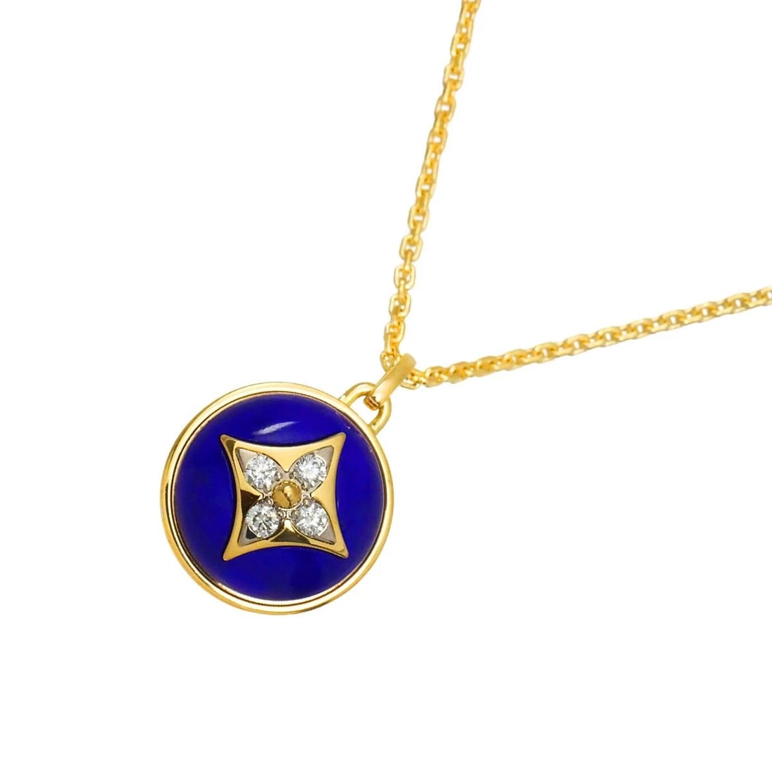 LOUIS VUITTON PANDANTIFF DIAMOND NECKLACE: LOUIS VUITTON PandanTiff Diamond Necklace Brand: LOUIS VUITTON Type/Style: Necklace Material: 750 Yellow Gold, Color: Gold Size: internal circumference of the chain:16.1inch Top Charm:W 12 x H 14mm