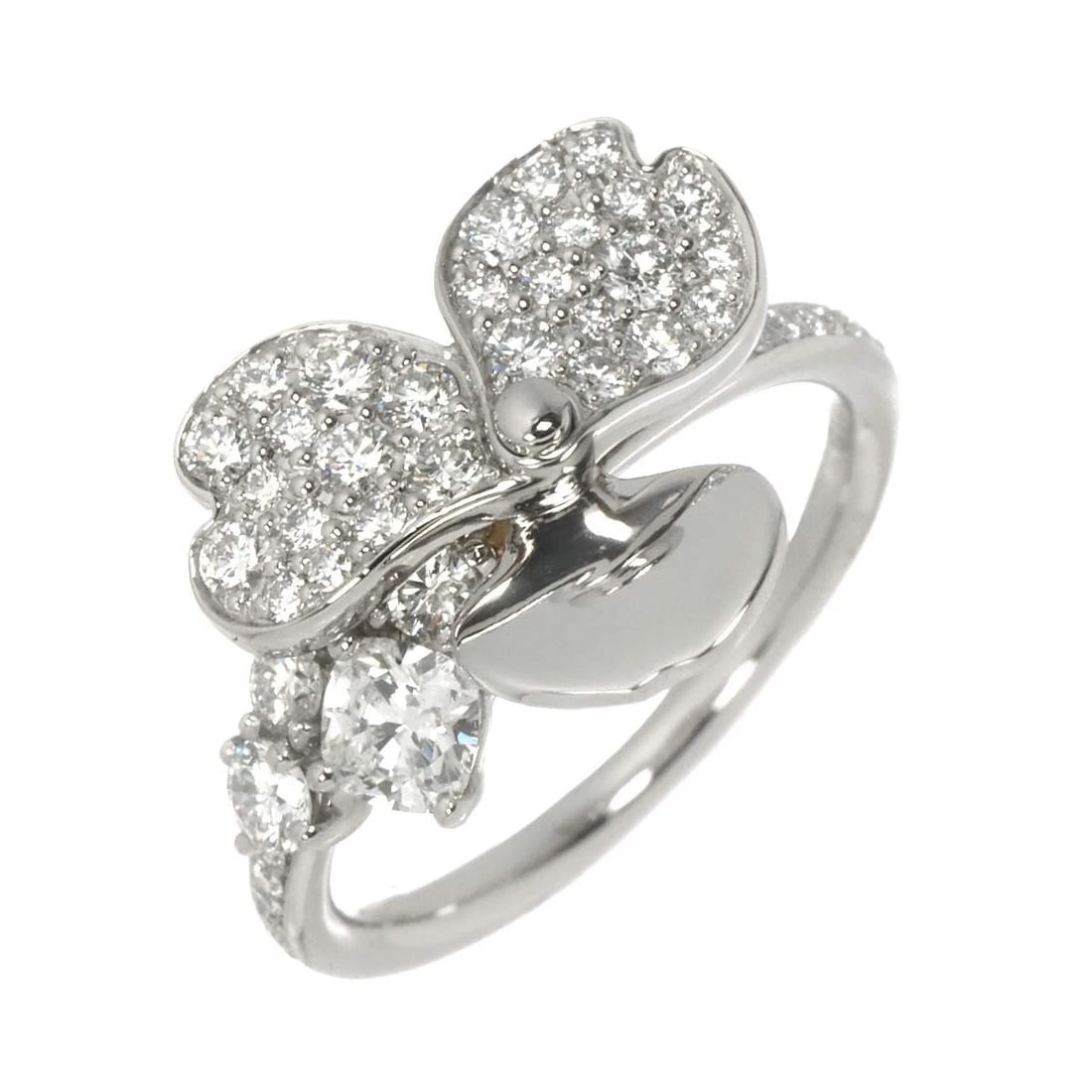 TIFFANY CO. FLOWER DIAMOND RING PLATINUM: TIFFANY Co. Flower Diamond Ring Platinum Brand: TIFFANY Co. Type/Style: Ring Material: Pt950, Color: Platinum Size: 3.75-4(US) Accessories: None Accessories Notice: When purchasing pre-owned goods,
