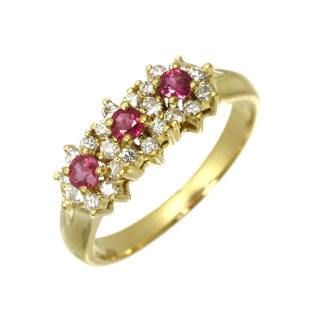 PONTE VECCHIO RUBY DIAMOND RING: Ponte Vecchio Ruby Diamond Ring Brand: Ponte Vecchio Type/Style: Ring Material: 750 Yellow Gold, Main Stone Ruby Color: Yellow Gold Size: 6(US) Accessories: None Accessories Notice: When purchasing