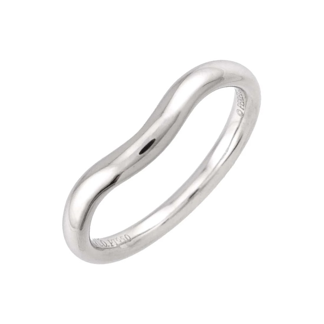 TIFFANY CO. CURVED BAND RING PLATINUM: TIFFANY Co. Curved Band Ring Platinum Brand: TIFFANY Co. Type/Style: Ring Material: PT950, Color: Platinum Size: 4(US) Accessories: None Accessories Notice: When purchasing pre-owned goods, please