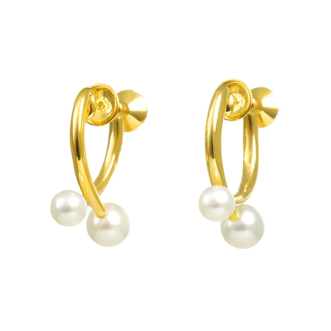 MIKIMOTO PERLITA AKOYA PEARL EARRINGS: MIKIMOTO PERLITA Akoya Pearl Earrings Brand: MIKIMOTO PERLITA Type/Style: Earrings Material: 750 Yellow Gold, Color: Yellow Gold Size: W5.2 x H19.3mm Accessories: None Accessories Notice: When
