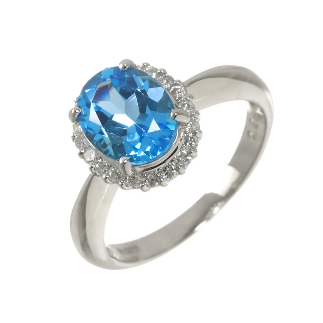 BLUE TOPAZ DIAMOND RING PLATINUM: Blue Topaz Diamond Ring Platinum Brand: Unbranded Type/Style: Ring Material: Pt900, Color: Platinum Size: 6-6.25(US) Accessories: None Accessories Notice: When purchasing pre-owned goods, please