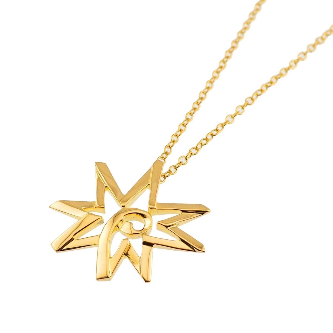 TIFFANY CO. VOLUME STAR NECKLACE YELLOW GOLD 750: TIFFANY Co. Volume Star Necklace Yellow Gold 750 Brand: TIFFANY Co. Type/Style: Necklace Material: 750 Yellow Gold, Color: Yellow Gold Size: internal circumference of the chain:23.6inch Top Charm(max)