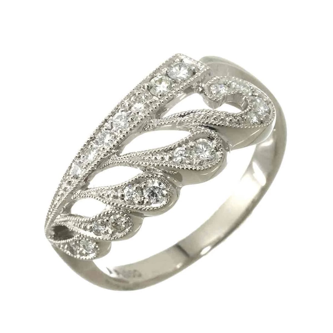 DIAMOND RING PT PLATINUM: Diamond Ring Pt Platinum Brand: Unbranded Type/Style: Ring Material: Pt950, Color: Platinum Size: 5-5.25(US) Accessories: None Accessories Notice: When purchasing pre-owned goods, please refer to the