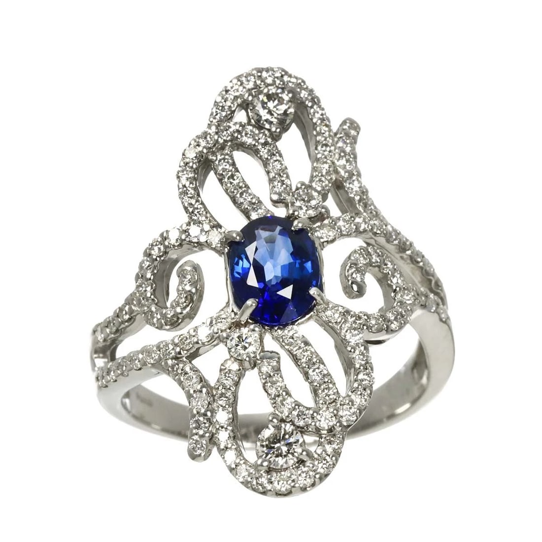 SAPPHIRE DIAMOND RING PLATINUM - 2