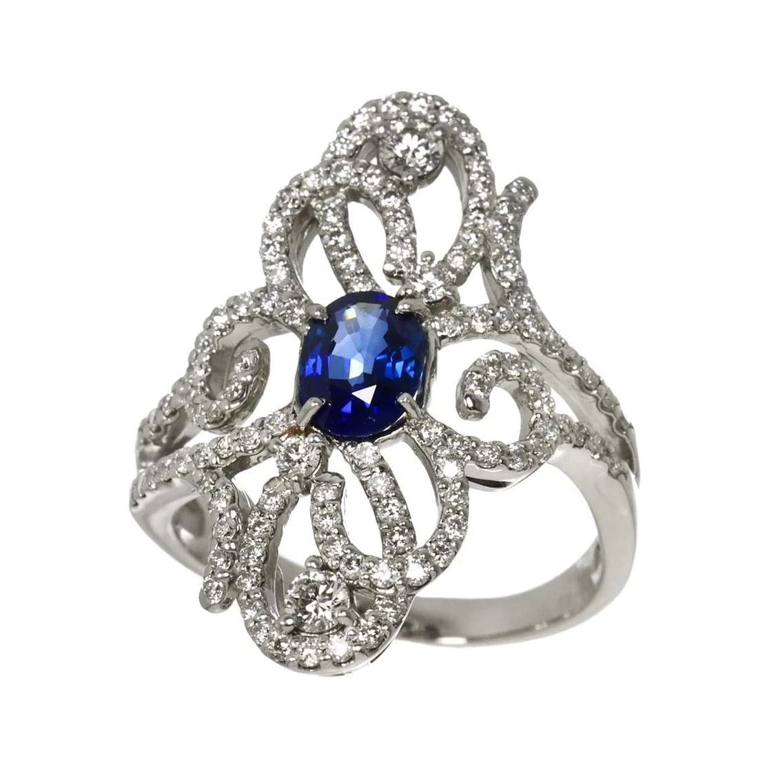 SAPPHIRE DIAMOND RING PLATINUM - 3
