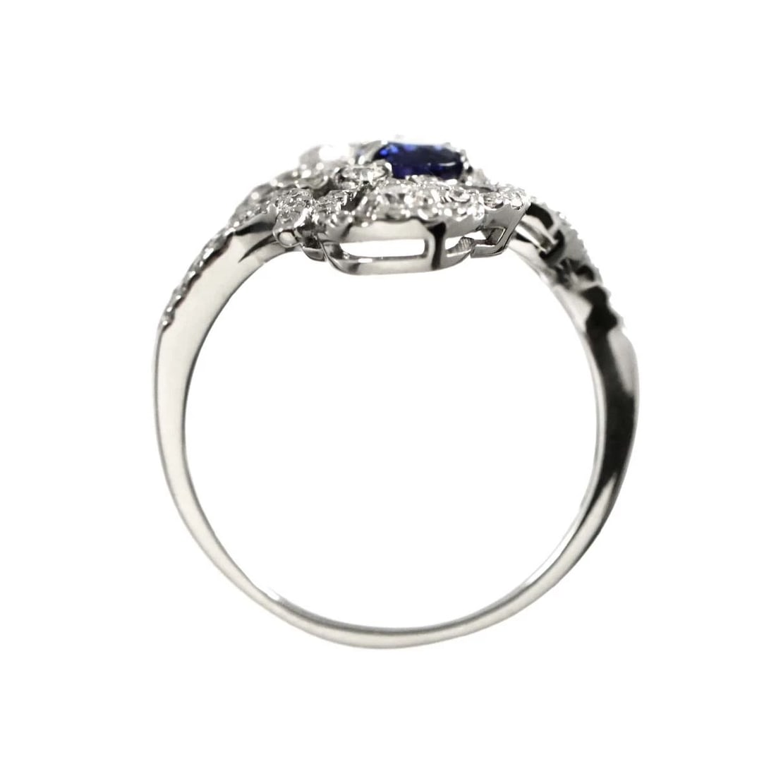 SAPPHIRE DIAMOND RING PLATINUM - 6