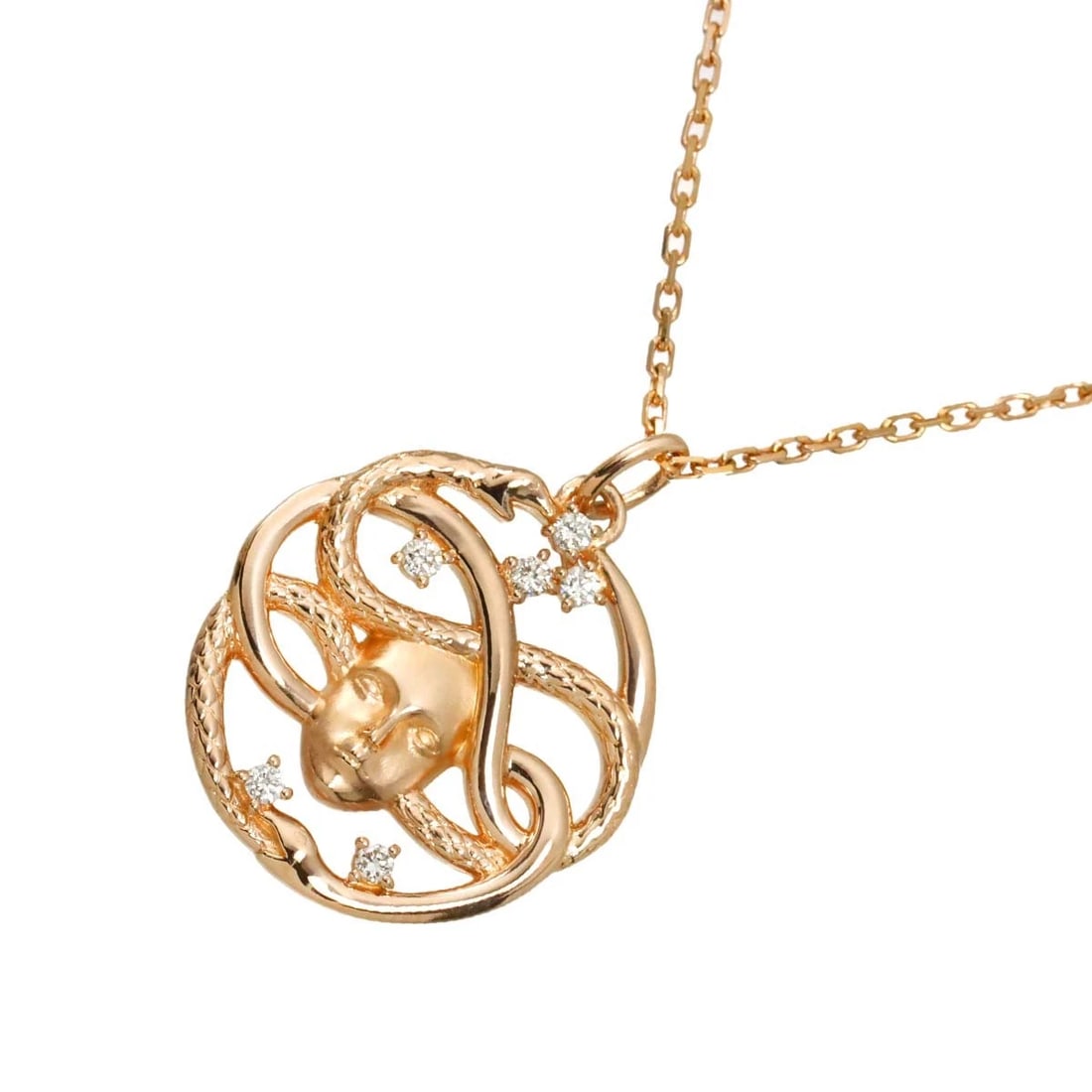 DIAMOND NECKLACE PINK GOLD 750: Diamond Necklace Pink Gold 750 Brand: Unbranded Type/Style: Necklace Material: 750 Pink Gold, Color: Pink Gold Size: internal circumference of the chain:17.7inch(Adjustable) Top Charm(max):W 19.7 x H