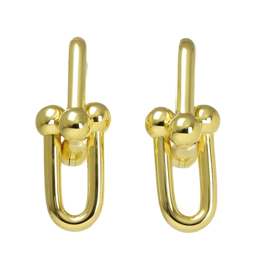 TIFFANY CO. EARRINGS PIERCED 750 YELLOW GOLD: TIFFANY Co. Earrings Pierced 750 Yellow Gold Brand: TIFFANY Co. Type/Style: Earrings Material: 750 Yellow Gold, Color: Gold Size: W 13.4 x H 35.5mm Accessories: None Accessories Notice: Wh