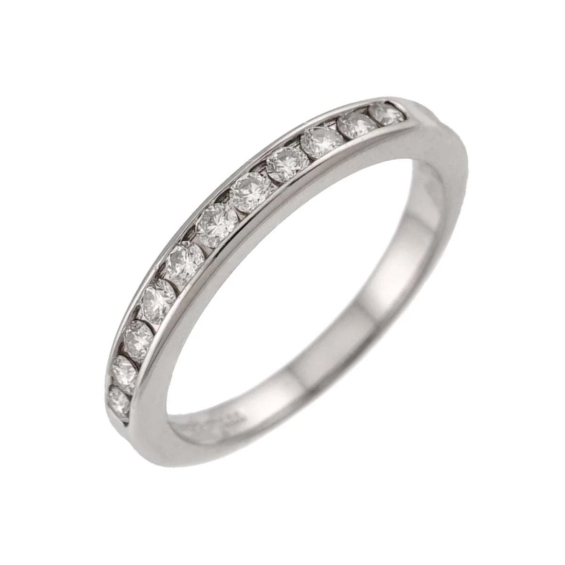TIFFANY CO HALF DIAMOND RING PLATINUM: TIFFANY CO Half Diamond Ring Platinum Brand: TIFFANY Co. Type/Style: Ring Material: PT950, Main Stone Natural Color: Platinum Size: 4-4.5(US) Accessories: None Accessories Notice: When pur