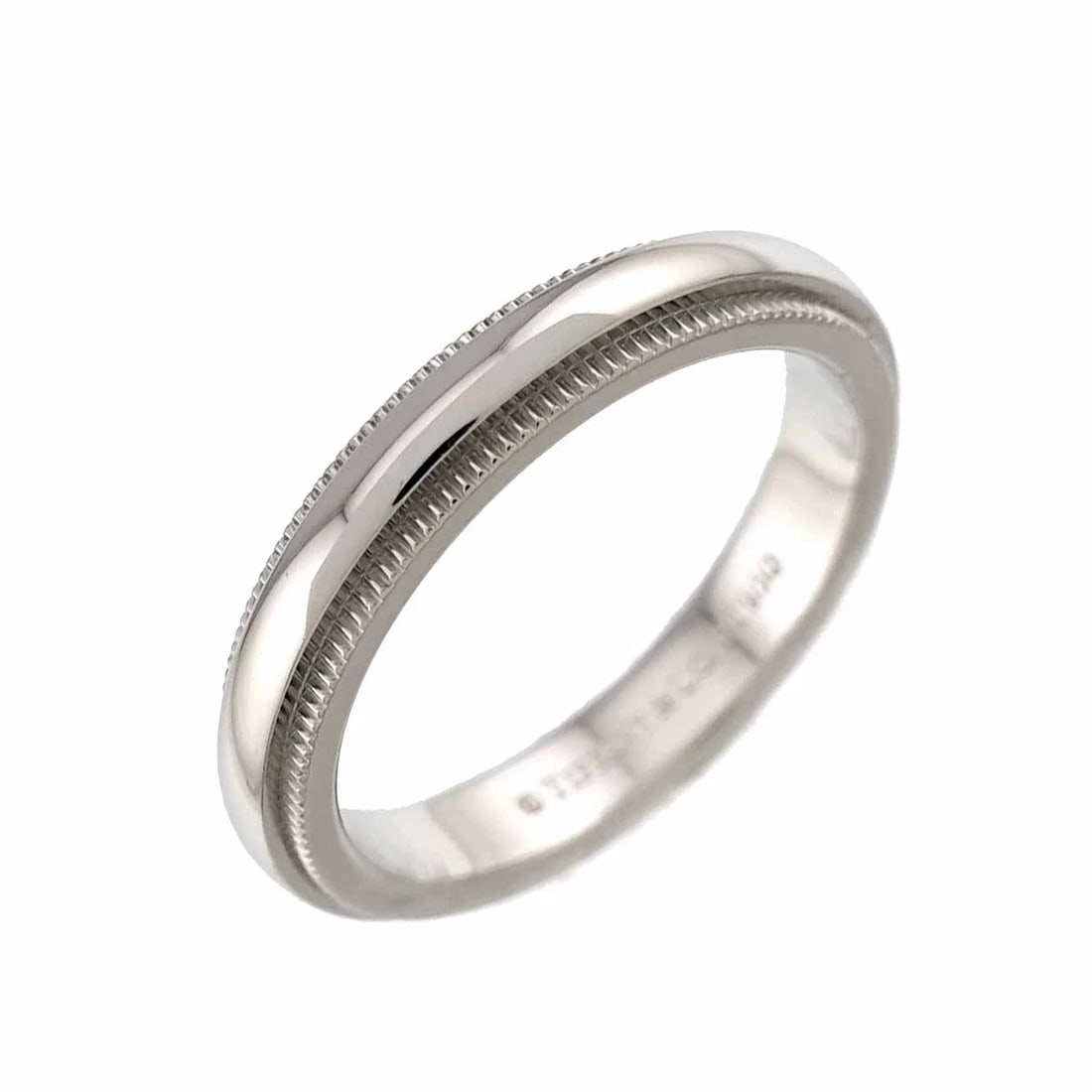 TIFFANY CO. MILGRAIN BAND RING PLATINUM: TIFFANY Co. Milgrain Band Ring Platinum Brand: TIFFANY Co. Type/Style: Ring Material: PT950, Color: Platinum Size: 3.75(US) Accessories: None Accessories Notice: When purchasing pre-owned