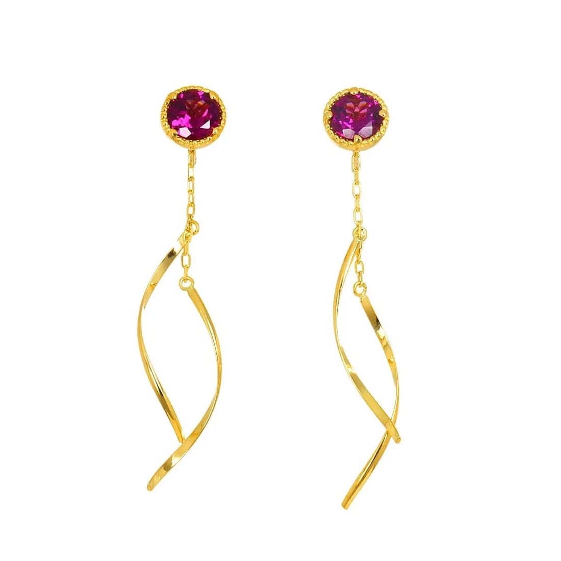 PONTE VECCHIO GARNET EARRINGS PIERCED: Ponte Vecchio Garnet Earrings Pierced Brand: Ponte Vecchio Type/Style: Earrings Material: 750 Yellow Gold, Color: Yellow Gold Size: W6.4 x H39mm Accessories: None Accessories Notice: When