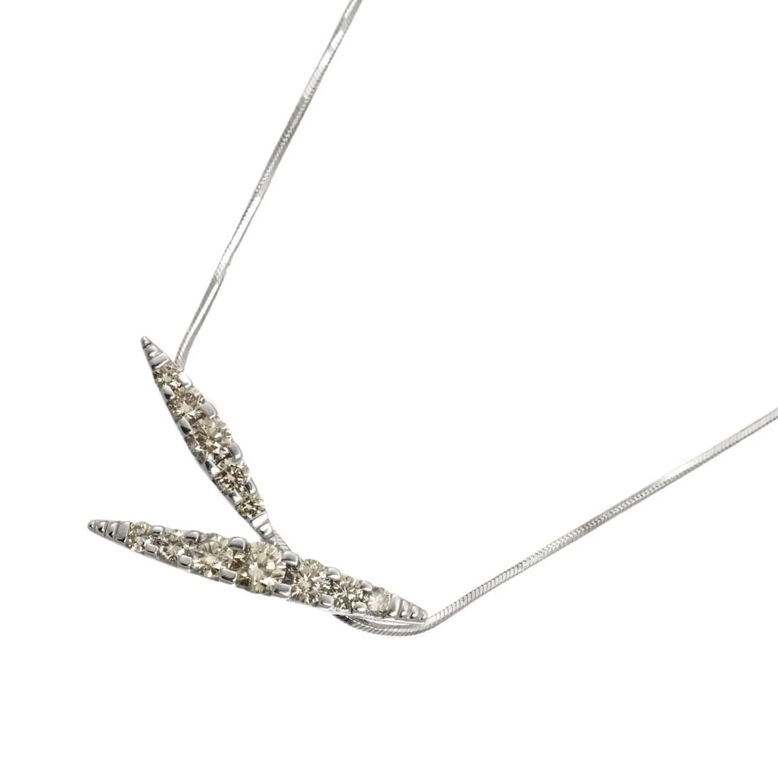 KASHIKEY DIAMOND NECKLACE 750 WHITE GOLD: KASHIKEY Diamond Necklace 750 White Gold Brand: KASHIKEY Type/Style: Necklace Material: 750 White Gold, Main Stone Natural Color: White Size: internal circumference of the chain:17.7inch(Adjustable) T