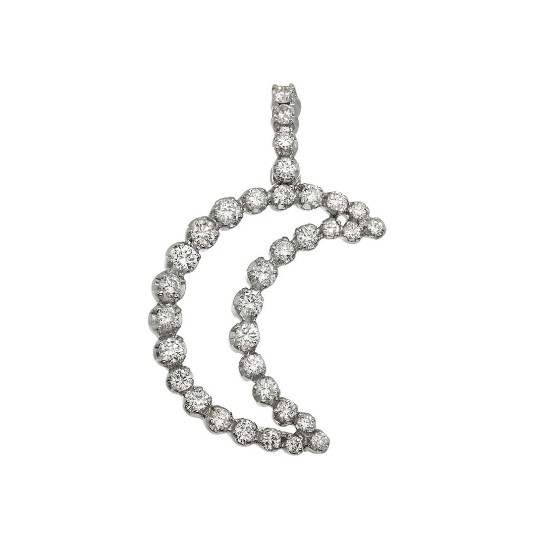 PONTE VECCHIO DIAMOND PENDANT TOP WG 750: Ponte Vecchio Diamond Pendant Top WG 750 Brand: Ponte Vecchio Type/Style: Pendant Material: 750 Yellow White Gold, Main Stone Natural Color: White Gold Size: W17 x H29.2mm Thickness:3.3mm