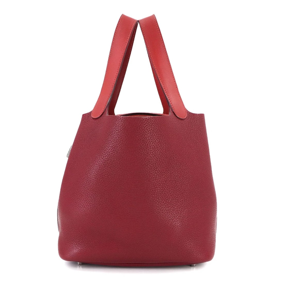 HERMES PICOTIN LOCK TOUCH MM HAND BAG: HERMES Picotin Lock Touch MM Hand Bag Brand: HERMES Type/Style: Hand Bag Material: Taurillon Clemence , Swift Color: Rouge H , Brick Size: W 8.66 inch, H 8.27 inch, D 7.09 inch Accessories: None <