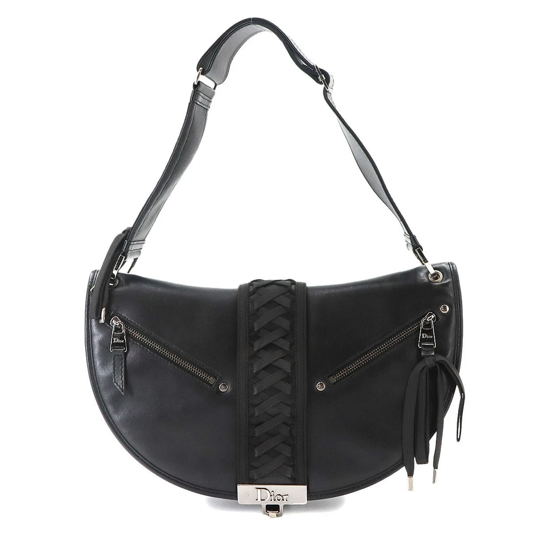 CHRISTIAN DIOR ADMIT IT SHOULDER BAG: Christian Dior Admit It Shoulder Bag Brand: Christian Dior Type/Style: Shoulder Bag Material: Leather Color: Black Size: W 12.01 inch, H 7.09 inch, D 1.18 inch Accessories: None Accessorie