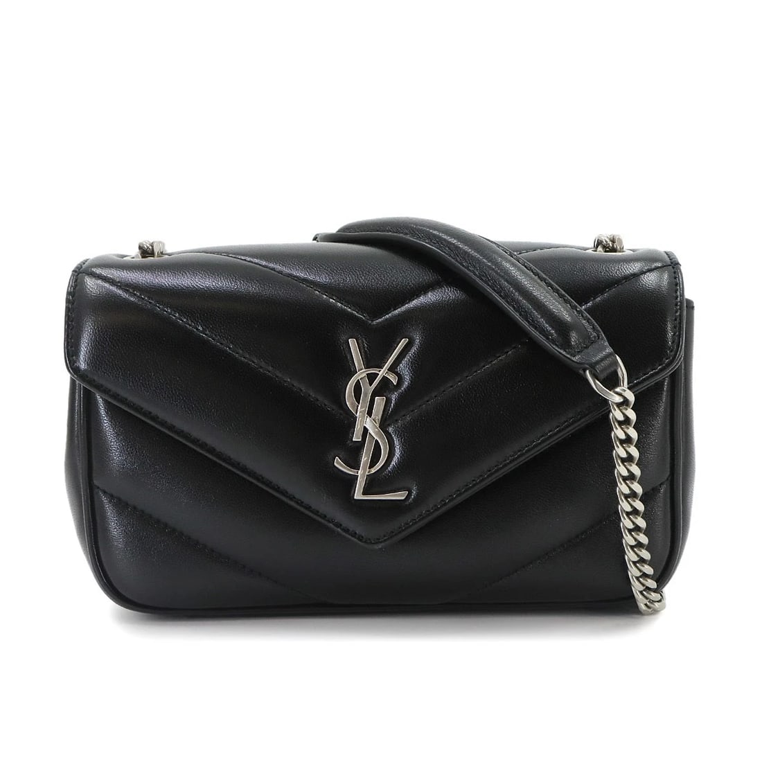 SAINT LAURENT LOULOU MINI CHAIN SHOULDER BAG: SAINT LAURENT Loulou Mini Chain Shoulder Bag Brand: Saint Laurent Type/Style: Shoulder Bag Material: Leather Color: Black Size: W 7.48 inch, H 4.72 inch, D 1.97 inch Accessories: None Acce