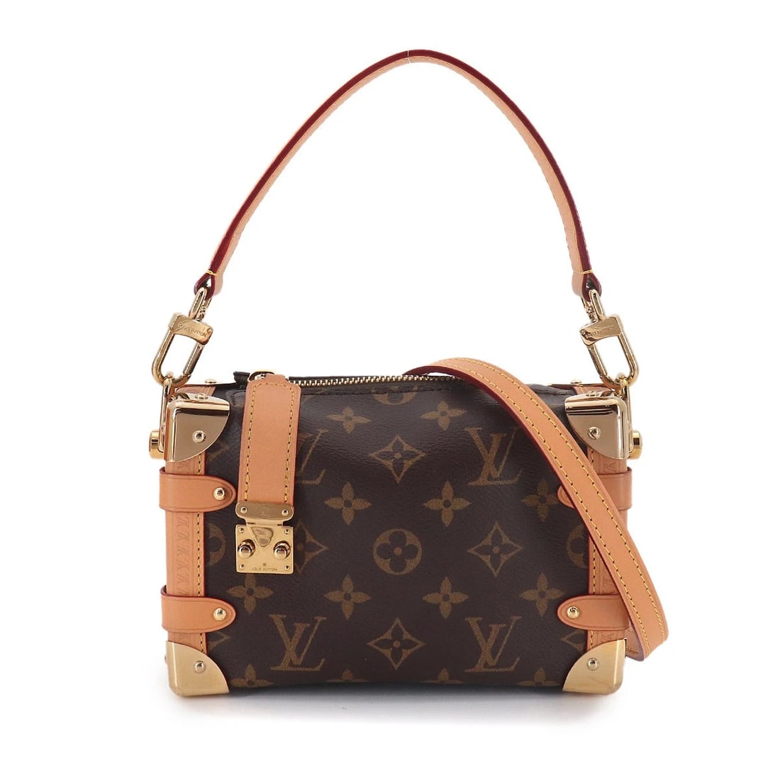 LOUIS VUITTON MONOGRAM SIDE TRUNK PM HAND SHOULDER BAG: LOUIS VUITTON Monogram Side Trunk PM Hand Shoulder Bag Brand: LOUIS VUITTON Type/Style: Hand Bag / Shoulder Bag Material: Monogram Canvas Color: Monogram Size: W 7.48 inch, H 4.72 inch, D 2.76 inch