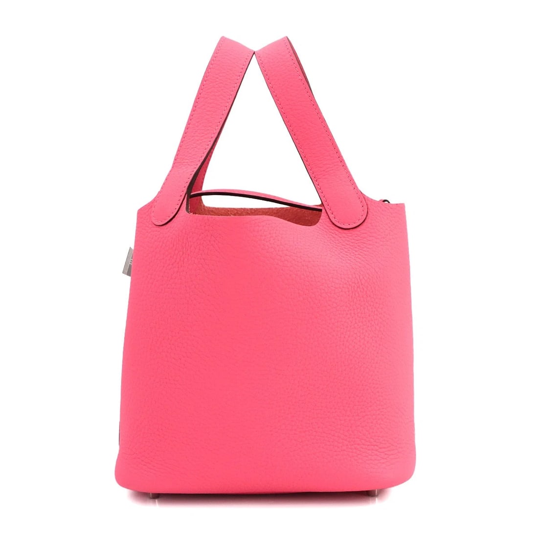 HERMES PICOTIN LOCK PM HAND BAG TAURILLON CLEMENCE: HERMES Picotin Lock PM Hand Bag Taurillon Clemence Brand: HERMES Type/Style: Hand Bag Material: Taurillon Clemence Color: Rose Azalee Size: W 7.09 inch, H 7.09 inch, D 5.31 inch Accessories: None