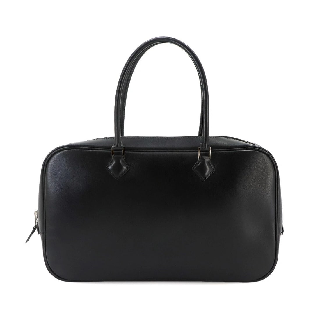 HERMES PLUME ELAN 28 HAND BAG BOX CALF BLACK: HERMES Plume Elan 28 Hand Bag Box calf Black Brand: HERMES Type/Style: Hand Bag Material: Box calf Color: Black Size: W 11.02 inch, H 6.50 inch, D 2.36 inch Accessories: None Accessories N