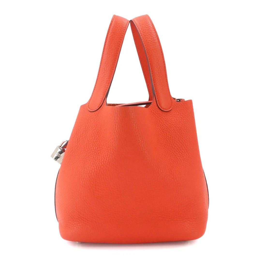 HERMES PICOTIN LOCK PM HAND BAG TAURILLON CLEMENCE ORANGE: HERMES Picotin Lock PM Hand Bag Taurillon Clemence Orange Brand: HERMES Type/Style: Hand Bag Material: Taurillon Clemence Color: Orange Size: W 7.09 inch, H 7.28 inch, D 5.31 inch Accessories: None