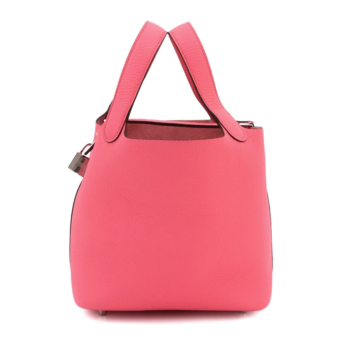 HERMES PICOTIN LOCK PM HAND BAG TAURILLON CLEMENCE: HERMES Picotin Lock PM Hand Bag Taurillon Clemence Brand: HERMES Type/Style: Hand Bag Material: Taurillon Clemence Color: Rose Azalee Size: W 7.09 inch, H 7.09 inch, D 5.31 inch Accessories: None