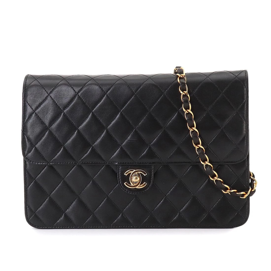 CHANEL MATELASSE CHAIN SHOULDER BAG: CHANEL Matelasse Chain Shoulder Bag Brand: CHANEL Type/Style: Shoulder Bag Material: Leather Color: Black Size: W 9.84 inch, H 6.89 inch, D 1.97 inch Accessories: None Accessories Notice: