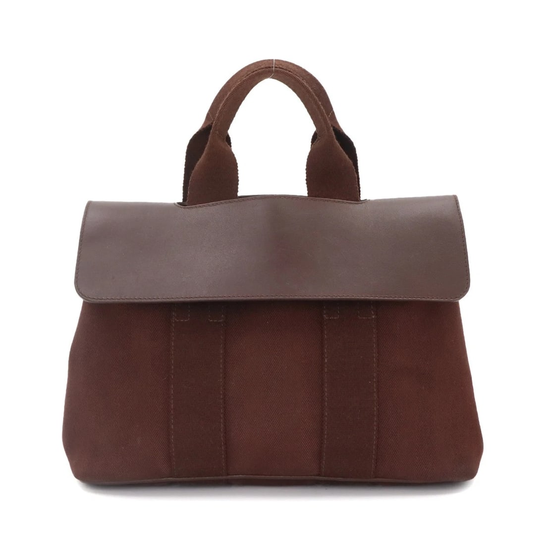 HERMES VALPARAISO PM HAND BA: HERMES Valparaiso PM Hand Ba Brand: HERMES Type/Style: Hand Bag Material: Toile chevron , Leather Color: Havanne Size: W 11.81 inch, H 8.27 inch, D 5.51 inch Accessories: None Accessories Notice: