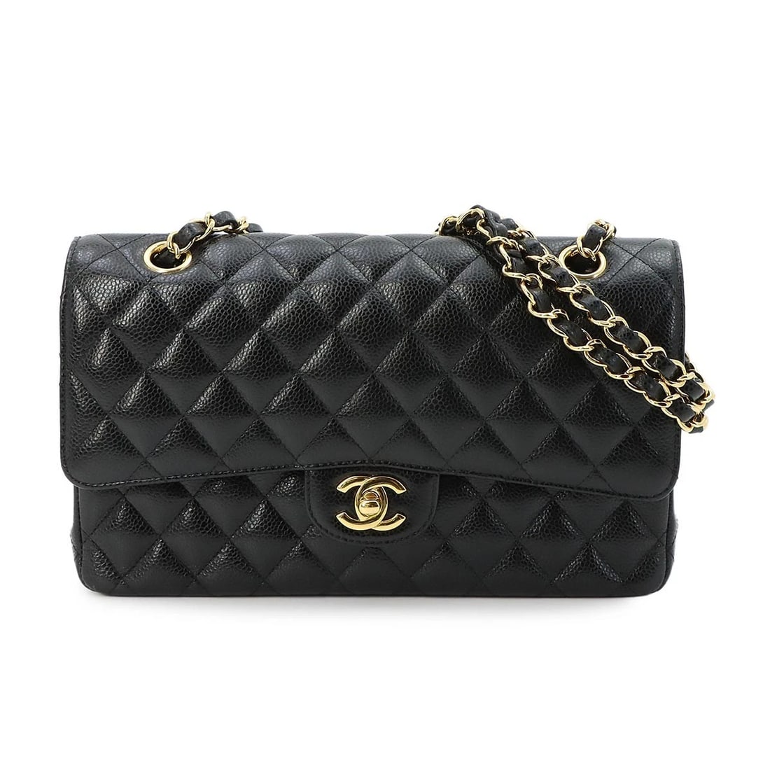 CHANEL MATELASSE 25 CHAIN SHOULDER BAG LEATHER BLACK (1 of 5)