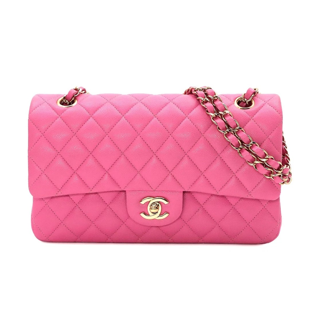 CHANEL MATELASSE 25 CHAIN SHOULDER BAG LEATHER PINK: CHANEL Matelasse 25 Chain Shoulder Bag Leather Pink Brand: CHANEL Type/Style: Shoulder Bag Material: Leather Color: Pink Size: W 10.04 inch, H 5.71 inch, D 2.56 inch Accessories: None Acce