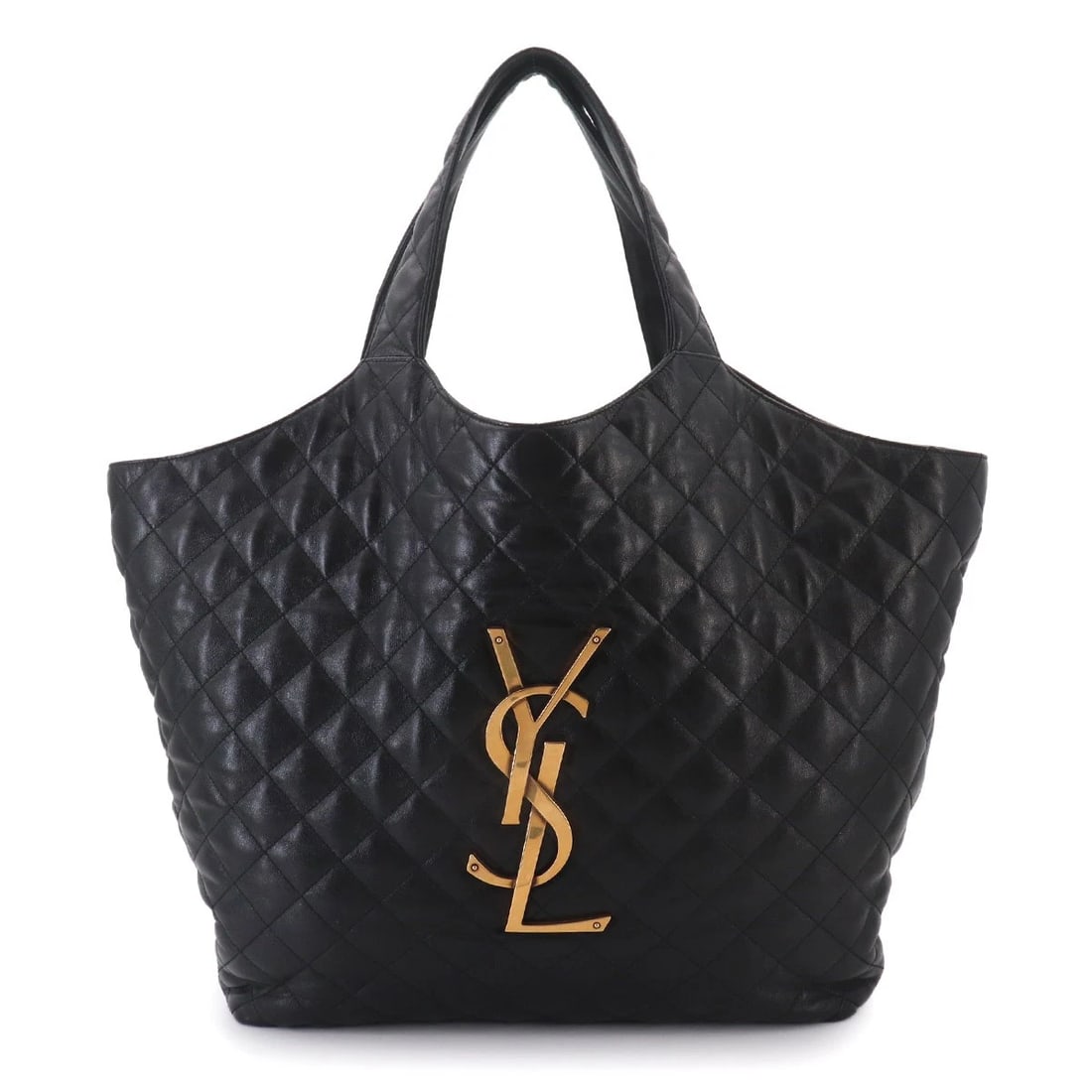 SAINT LAURENT ICARE MAXI SHOPPING TOTE BAG: SAINT LAURENT Icare Maxi Shopping Tote Bag Brand: SAINT LAURENT Type/Style: Tote Bag Material: Leather Color: Black Size: W 14.17 inch, H 13.78 inch, D 3.35 inch Accessories: None Accessor