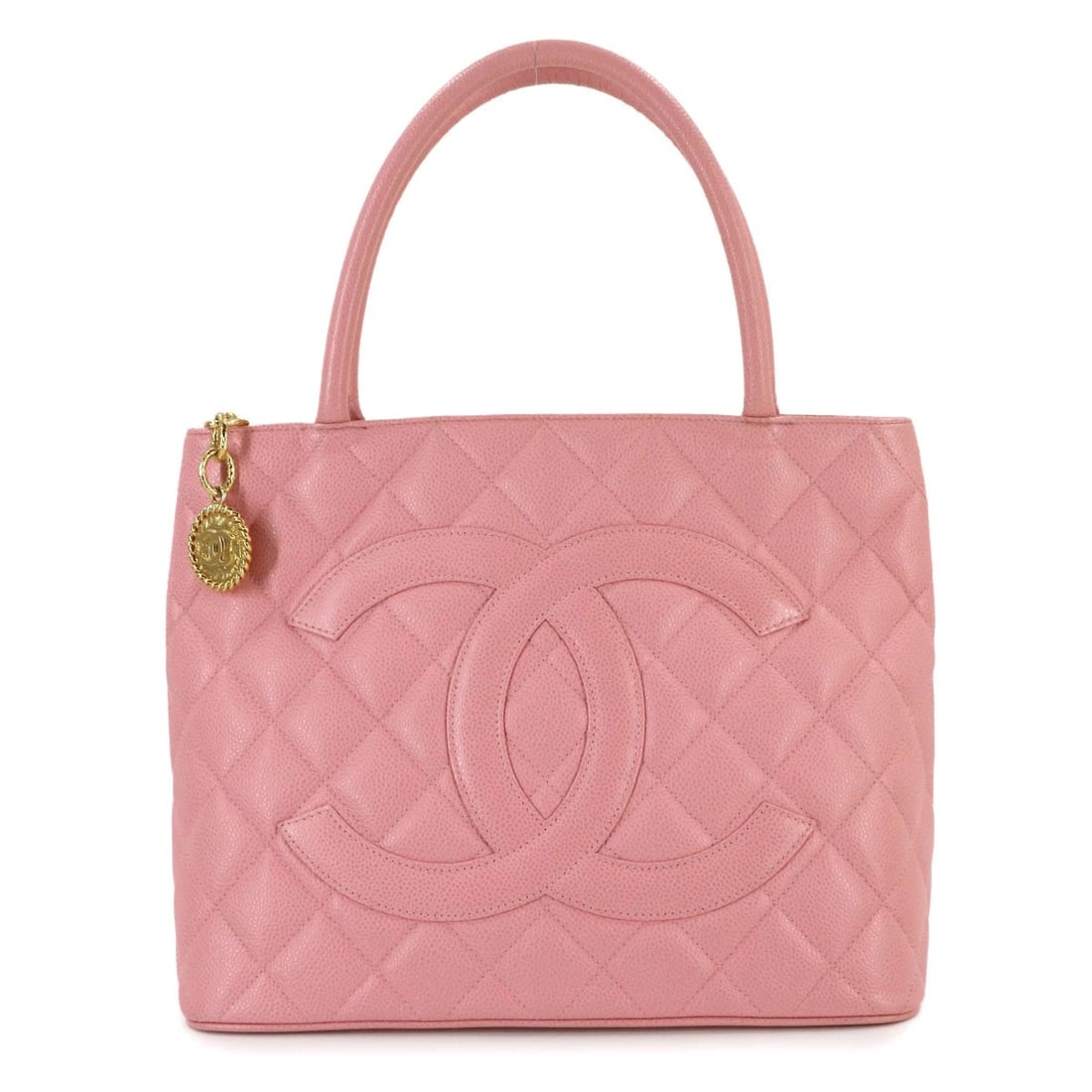 CHANEL MEDALLION TOTE BAG LEATHER PINK: CHANEL Medallion Tote Bag Leather Pink Brand: CHANEL Type/Style: Tote Bag Material: Leather Color: Pink Size: W 11.81 inch, H 9.84 inch, D 5.91 inch Accessories: None Accessories Notice: When